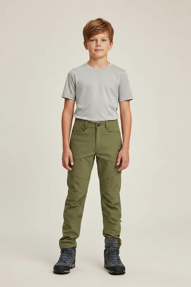 Pantalon Randonnée Kaki Enfant Léger Respirant - Polyester