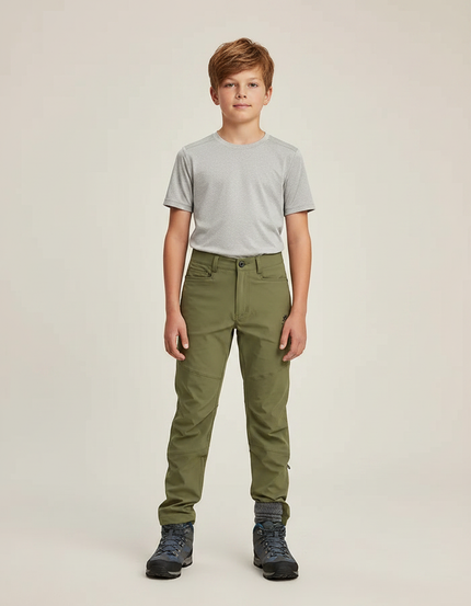 Pantalon Randonnée Kaki Enfant Léger Respirant - Polyester