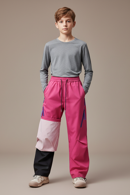 Pantalon Randonnée Rose Ample Décontracté Enfant Bicolore - Polyester