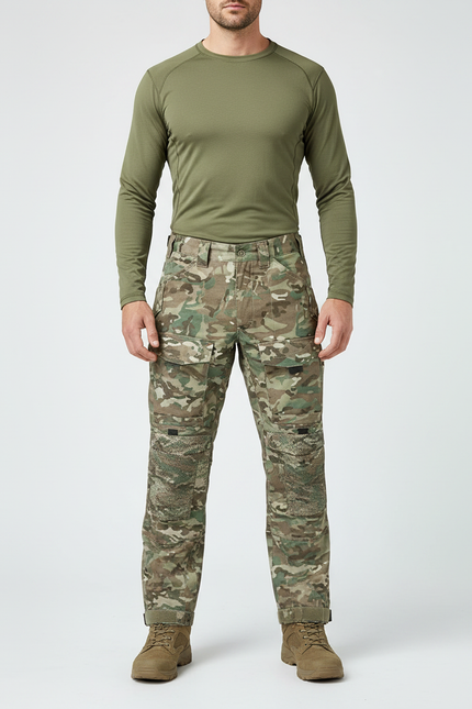 Pantalon Randonnée Camouflage Militaire Cargo Tactique Robuste - Multicolore Toile
