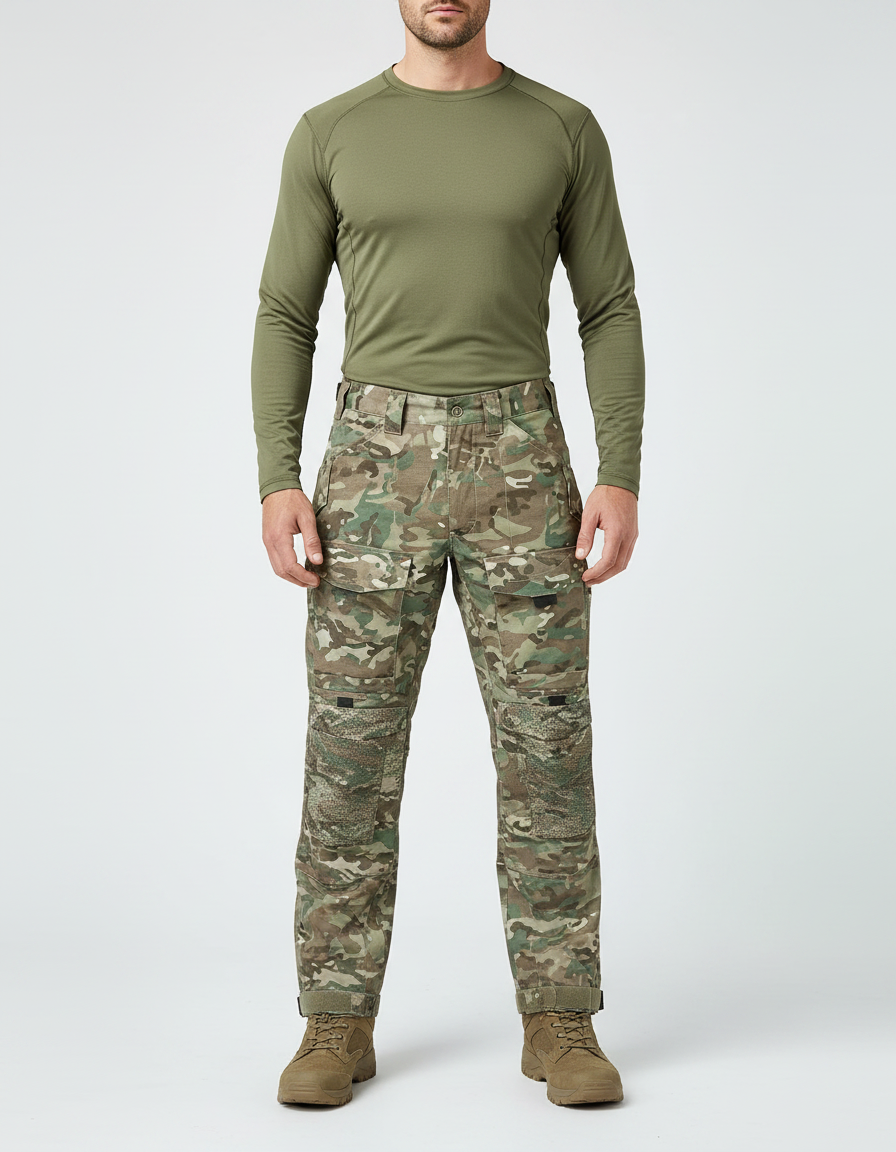 Pantalon Randonnée Camouflage Militaire Cargo Tactique Robuste - Multicolore Toile