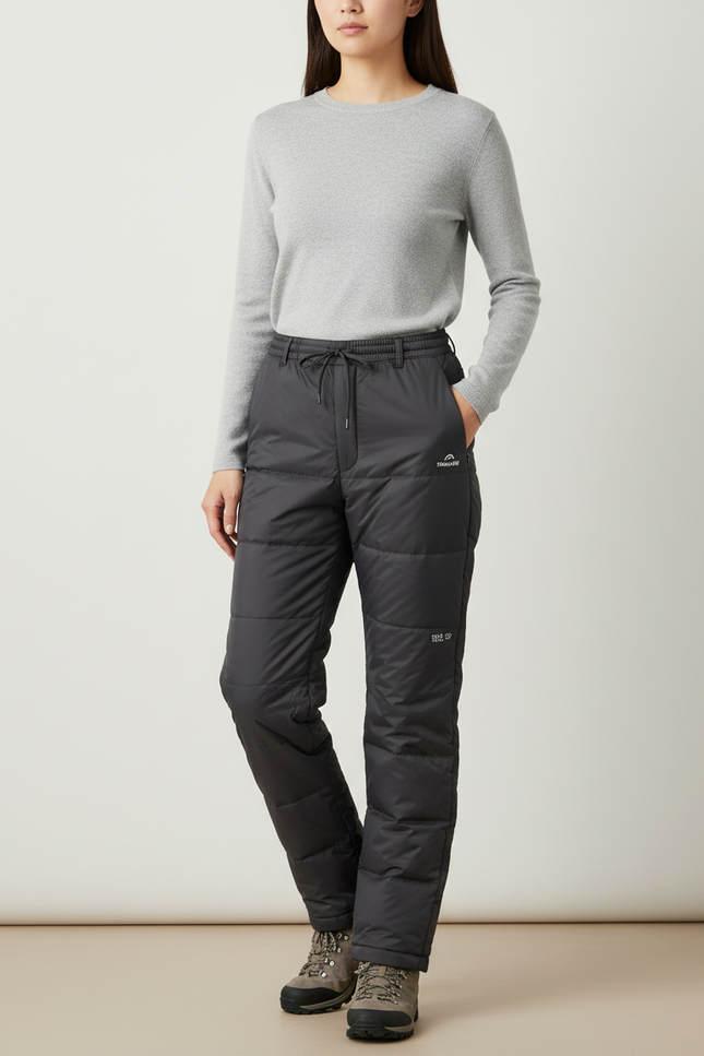 Pantalon Randonnée Noir Matelassé Chaud Hiver Femme - Gris Polyester
