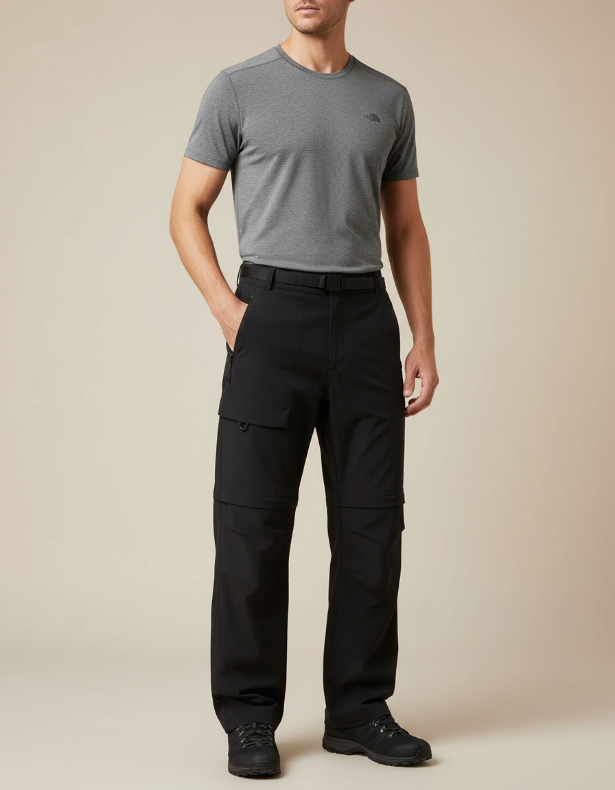 Pantalon Randonnée Eae6 - Noir Polyester