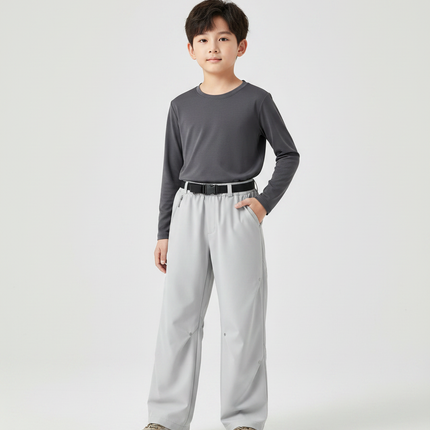 Pantalon Randonnée Gris Ample Décontracté Unisexe - Polyester