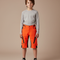 Pantalon Randonnée Orange Noir Enfant Court Ample - Polyester
