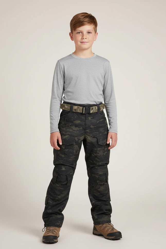 Pantalon Randonnée Camouflage Cargo Ripstop Enfant - Multicolore Toile