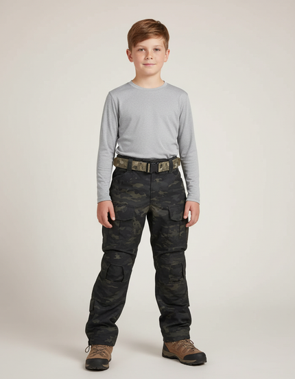 Pantalon Randonnée Camouflage Cargo Ripstop Enfant - Multicolore Toile