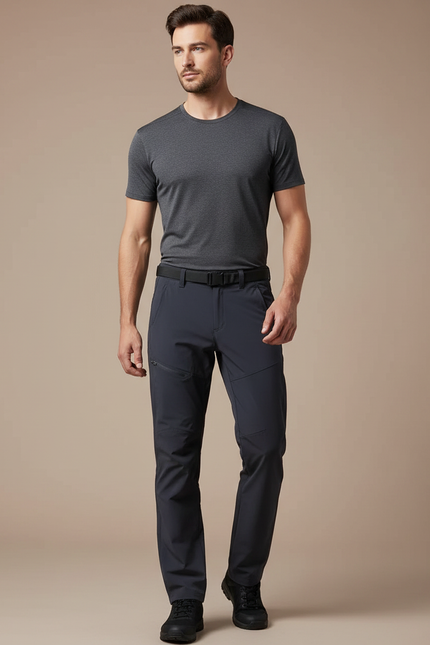 Pantalon Randonnée Homme Gris Anthracite Stretch Respirant - Polyester