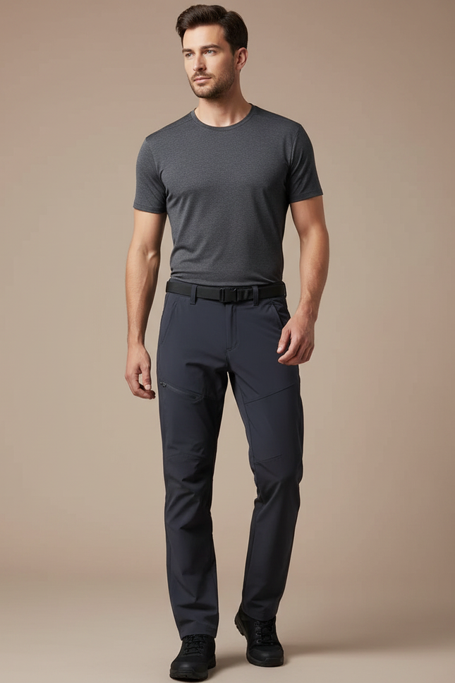 Pantalon Randonnée Homme Gris Anthracite Stretch Respirant - Polyester