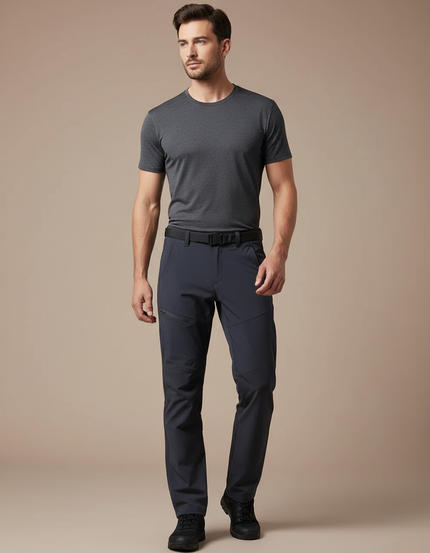 Pantalon Randonnée Homme Gris Anthracite Stretch Respirant - Polyester