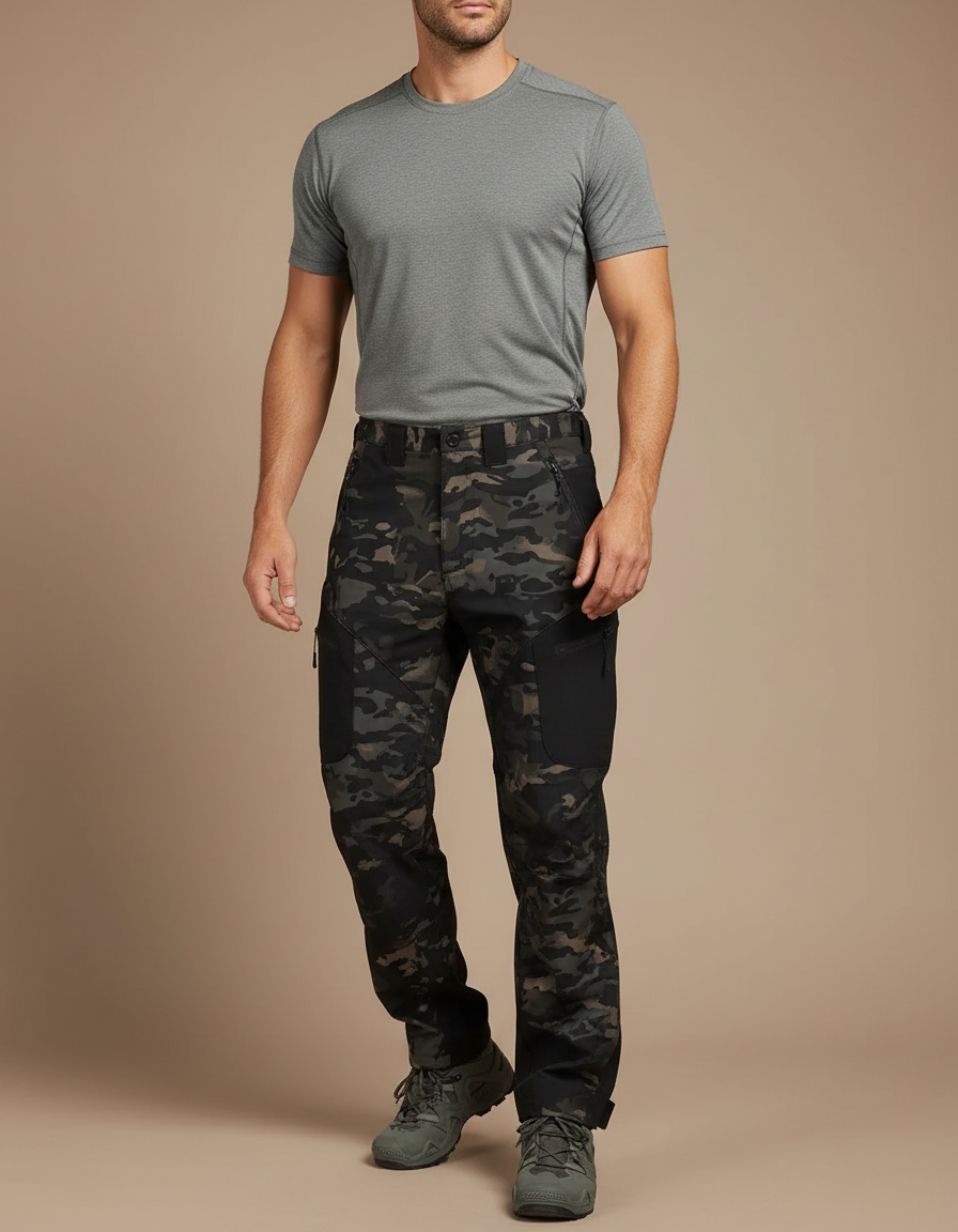 Pantalon Randonnée Camouflage Tactique Cargo Imperméable Homme - Multicolore Polyester