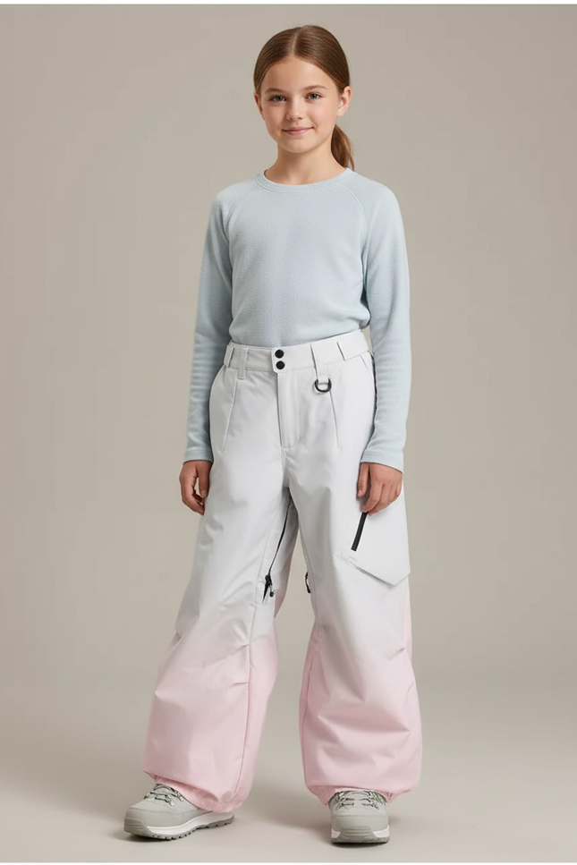 Pantalon Randonnée Dégradé Rose Ample Imperméable Fille - Multicolore Polyester