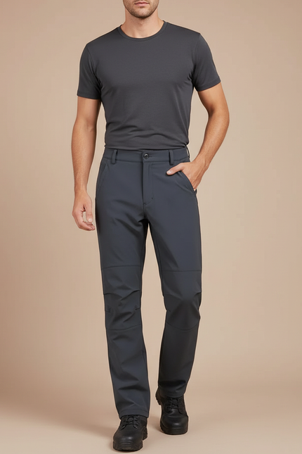 Pantalon Randonnée Gris Anthracite Coupe Droite Confortable - Polyester