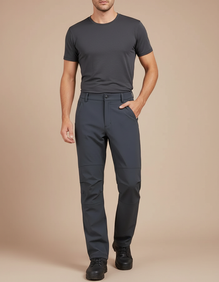Pantalon Randonnée Gris Anthracite Coupe Droite Confortable - Polyester