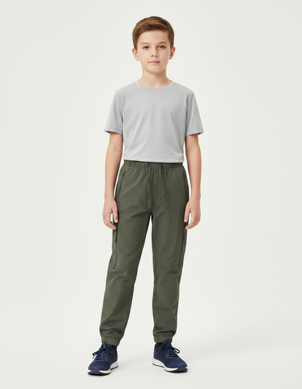 Pantalon Randonnée Kaki Enfant Léger Confortable Respirant - Polyester