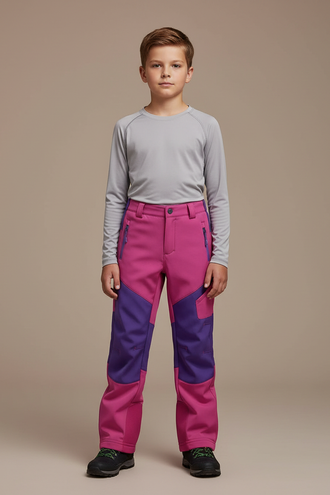 Pantalon Randonnée Enfant Bicolore Imperméable Léger - Multicolore Polyester