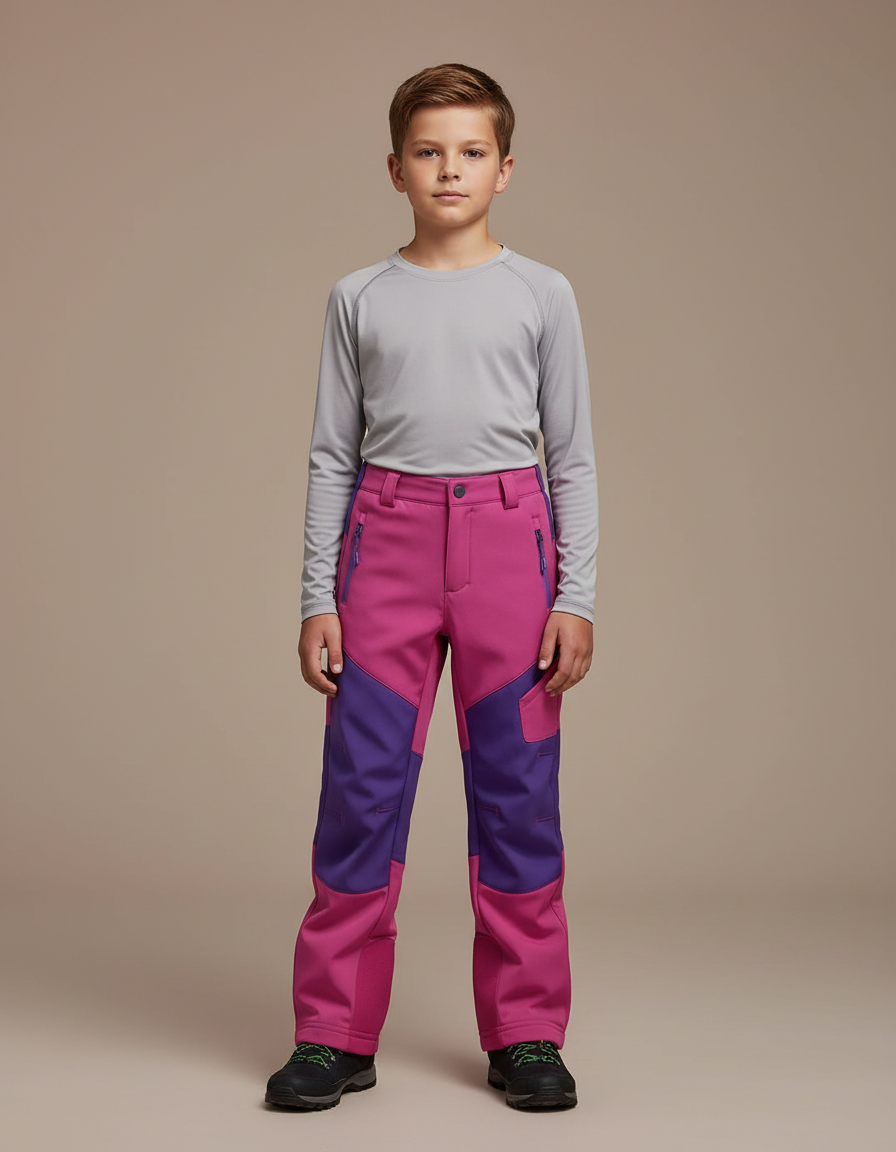 Pantalon Randonnée Enfant Bicolore Imperméable Léger - Multicolore Polyester