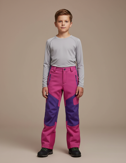 Pantalon Randonnée Enfant Bicolore Imperméable Léger - Multicolore Polyester