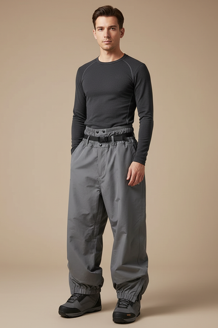 Pantalon Randonnée Gris Ample Imperméable Homme - Polyester