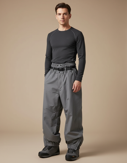 Pantalon Randonnée Gris Ample Imperméable Homme - Polyester