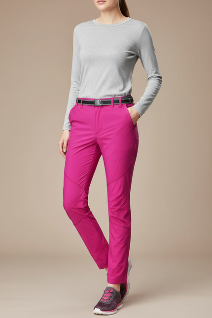 Pantalon Randonnée Fuchsia Stretch Respirant Femme - Rose Polyester