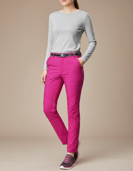 Pantalon Randonnée Fuchsia Stretch Respirant Femme - Rose Polyester