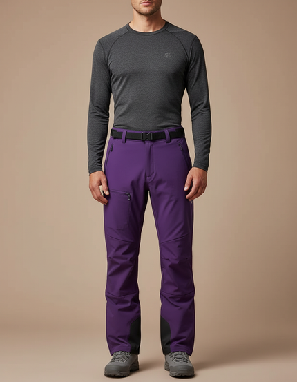 Pantalon Randonnée Violet Ample Ceinture Intégrée Homme - Polyester