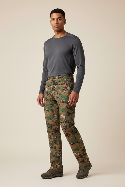 Pantalon Randonnée Camouflage Homme Tactique Cargo Imperméable - Multicolore Polyester