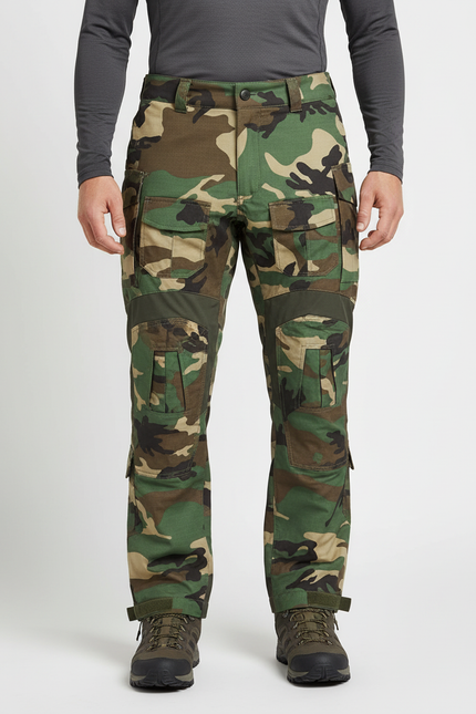 Pantalon Randonnée Camouflage Homme Tactique Multi-Poches Renforcé - Multicolore Toile