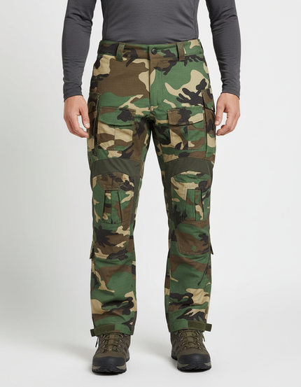 Pantalon Randonnée Camouflage Homme Tactique Multi-Poches Renforcé - Multicolore Toile