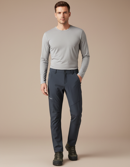 Pantalon Randonnée Homme Gris Anthracite Softshell Extensible - Polyester