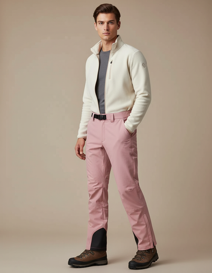 Pantalon Randonnée Rose Ample Imperméable Ceinture Homme - Polyester