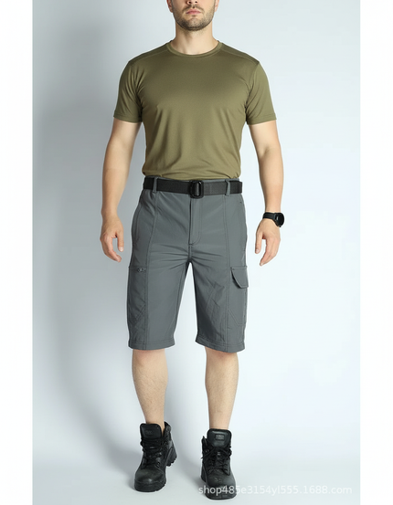 Pantalon Randonnée Gris Cargo Léger Homme Détachable - Polyester