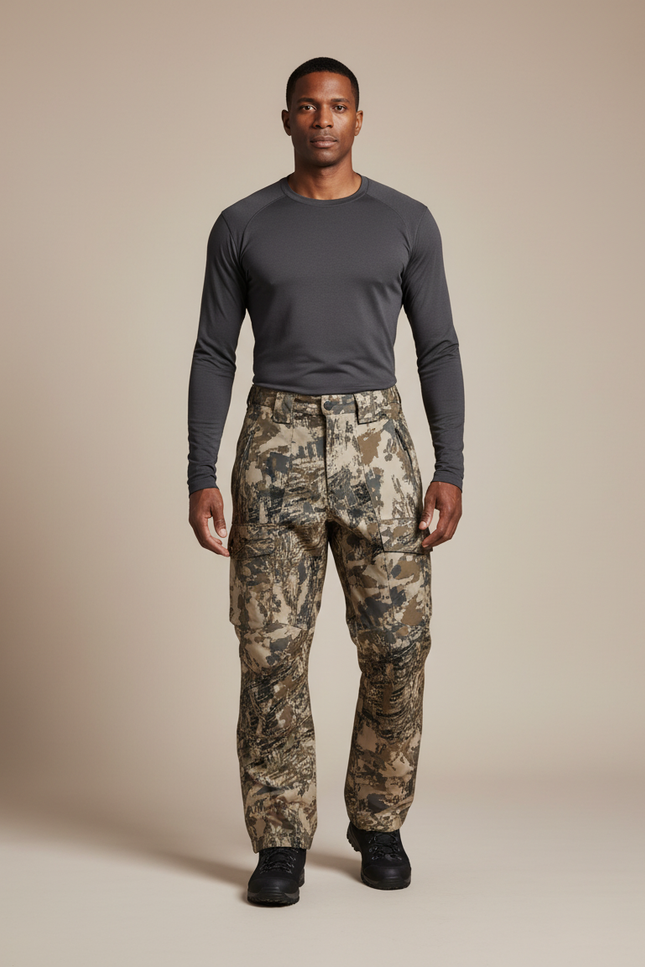 Pantalon Randonnée Camouflage Homme Chasse Épais Isolant - Multicolore Polyester