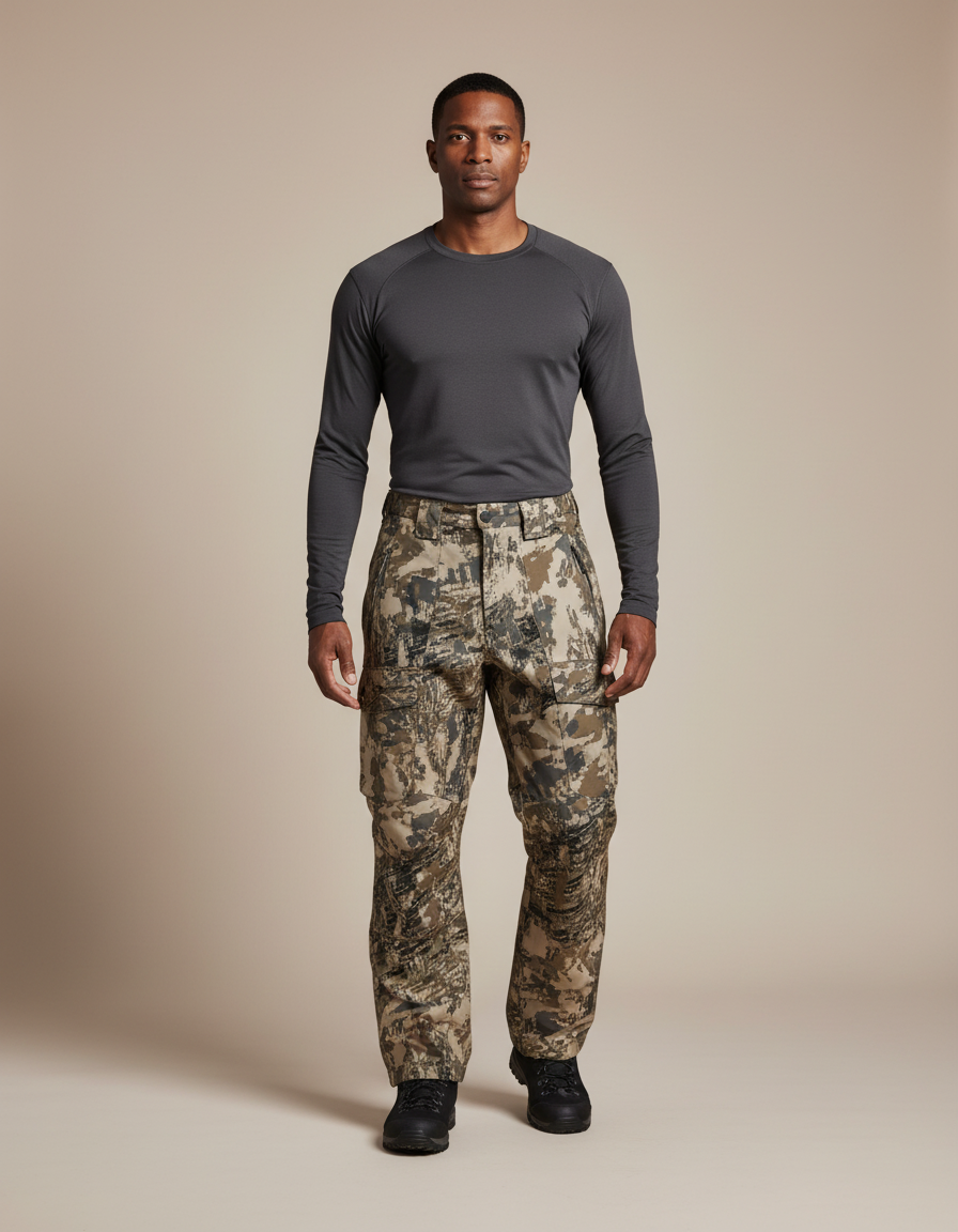 Pantalon Randonnée Camouflage Homme Chasse Épais Isolant - Multicolore Polyester