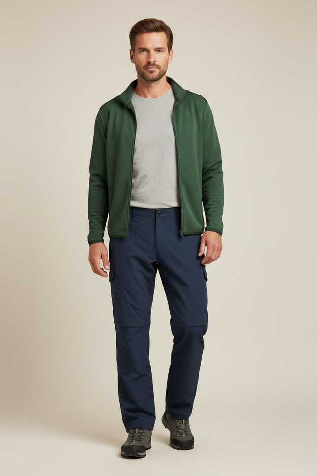 Pantalon Randonnée Convertible Bleu Marine Homme Léger - Polyester