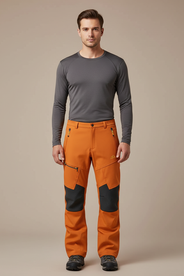 Pantalon Chaud Déperlant De Randonnée Neige - Orange Polyester