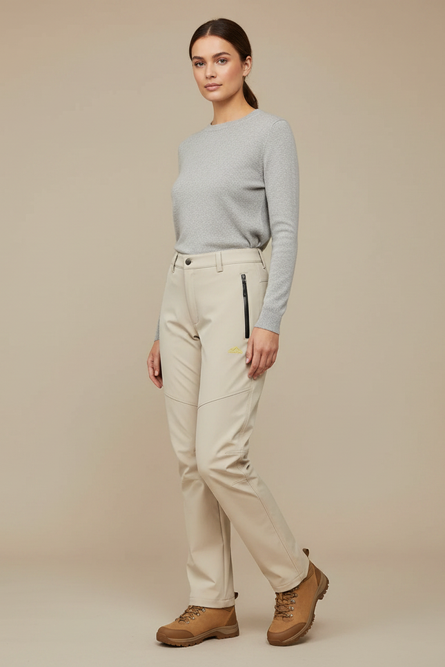 Pantalon Ski De Randonnée Femme - Beige Polyester