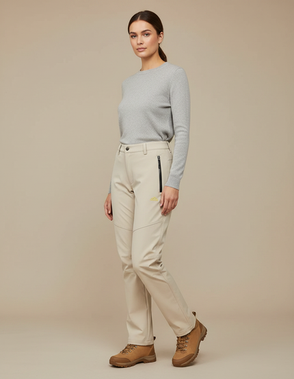 Pantalon Ski De Randonnée Femme - Beige Polyester