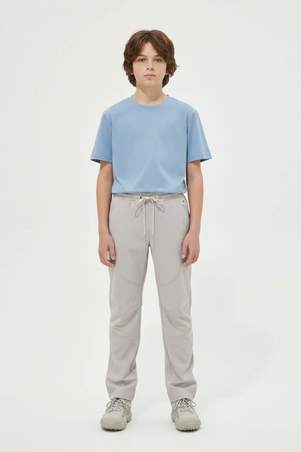 Pantalon Randonnée Gris Cordon Ample Enfant Sport - Polyester