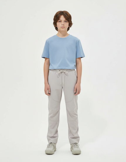Pantalon Randonnée Gris Cordon Ample Enfant Sport - Polyester