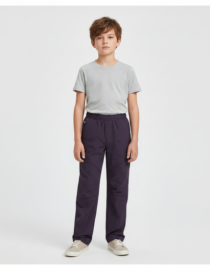 Pantalon Randonnée Violet Enfant Confortable Élastiqué - Gabardine