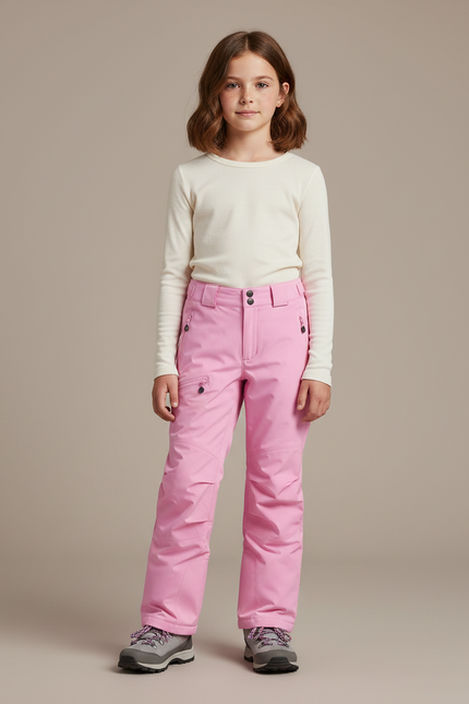 Pantalon Randonnée Rose Enfant Imperméable Chaud Hiver - Polyester