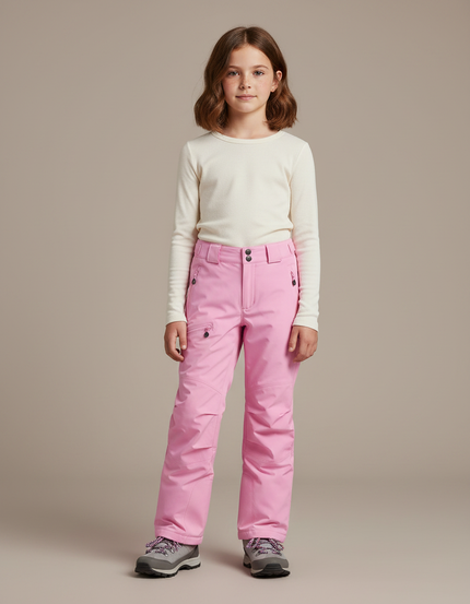 Pantalon Randonnée Rose Enfant Imperméable Chaud Hiver - Polyester