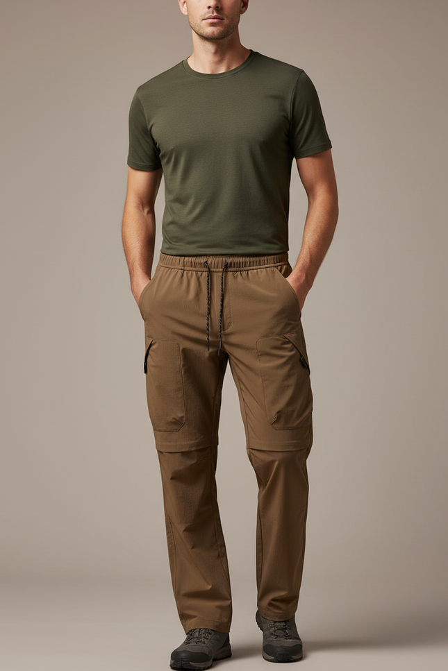 Pantalon Short De Randonnée - Kaki Polyester