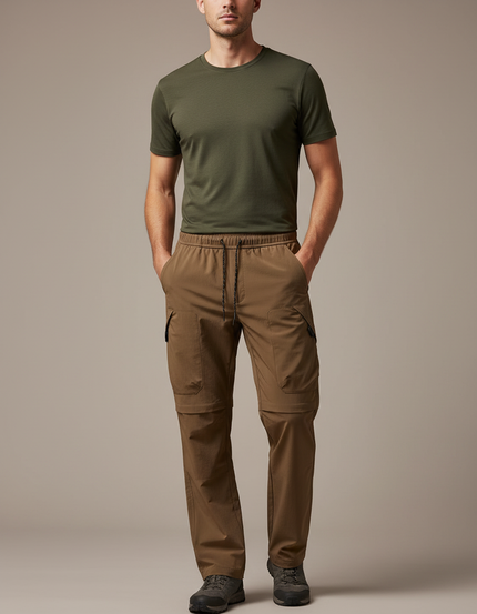 Pantalon Short De Randonnée - Kaki Polyester
