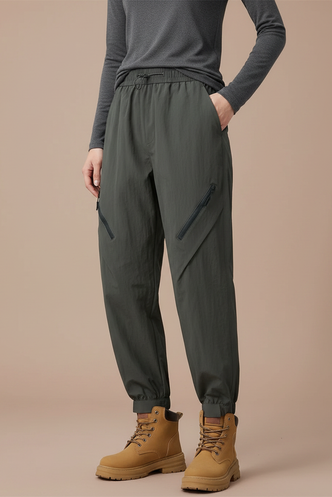 Pantalon Parachute Randonnée - Kaki Polyester