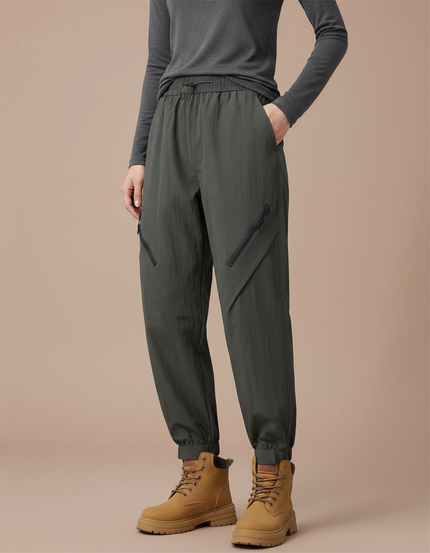 Pantalon Parachute Randonnée - Kaki Polyester