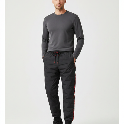 Pantalon Randonnée Noir Matelassé Homme Sport Hiver - Polyester