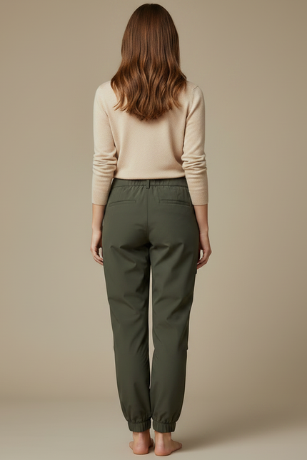 Pantalon Pluie Randonnée Femme - Kaki Polyester - vue 2